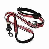 Kurgo Quantum - Guinzaglio per Cani Mani Libere, Guinzaglio Cane da Cintura per Running, Riflettente – Rosso