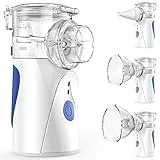 Aerosol Ultrasuoni Silenzioso, Aerosol Portatile con Funzione Autopulente, Nebulizzatore con Boccaglio e Maschera per Bambini e Adulti, Silenzioso, Nebulizzazione Regolabile