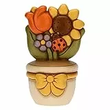 THUN - Vasetto Decorativo con Coccinella e Fiori - Bomboniere e Accessori per la Casa - Idea Regalo - Ceramica - Ø 8,33 cm; 25 cm h