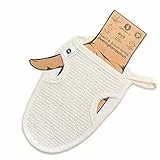 Chinchilla® Guanto esfoliante in cotone biologico e canapa certificato, pulizia delicata per corpo e viso, spugna per peeling e body scrub | guanti massaggianti | confezione da 1