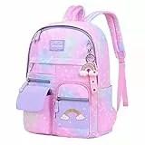 Generico Zaino per ragazze Zainetto Bookbag Donna Zainetto casual da viaggio con tasche laterali per bottiglia Borse grandi Star Purple Zaino Catechismo
