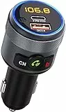 LENCENT Trasmettitore FM Bluetooth5.1 Auto, Adattatore Bluetooth Auto Radio, Caircatore PD 20W & QC3.0 18W Ricarica Rapida, Lettore Musicale Hi-Fi Stereo Lossless & Bassi Profondi, Chiamata Vivavoce