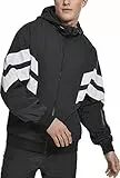 URBAN CLASSICS Giacca con Zip e Cappuccio Uomo, Giacca Leggera con Strisce Colorate, Giacchetta Idrorepellente per Training in Stile anni 80´, Taglie S - 5XL