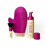Set abbronzante Coco & Eve Sunny Honey Bali (medio). Mousse abbronzante senza sole All Natural. Lozione autoabbronzante istantanea con abbronzante, guanto applicatore e pennello Kabuki.