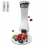 Duronic KS4000 Bilancia da cucina con capacità di 3 kg | fissaggi a parete | Timer | Ampio schermo digitale | Funzione di aggiunta di peso TARE | Ideale per pasticceria o come bilancia postale