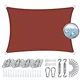 Vele Parasole 5.5x8.5m Rosso Ruggine, Tenda Parasole Esterno, Protezione UV 98%, Protezione Antivento Impermeabile, per Esterni, Cortile, Giardino