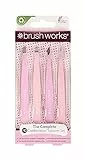 Brushworks 52 56 369 Set di pinzette 4, rosa, taglia unica