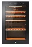 Haier Wine Bank 50 Series 5 HWS49GA Cantinetta Vino, 49 Bottiglie, App hOn, Vetro Anti-UV, Ripiani in Legno, Luce LED, Classe F, 49,7x58,5x82 cm, Nero