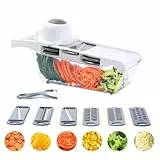 Arbolisse Mandolina per Verdure, 7 in 1 Taglia Verdure, Affetta Verdure con 6 Lame in Inox（Tipo Estraibile), Mandolina per Verdure Professionale, Tagliaverdure per Cipolle, Aglio e Patate