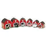Melissa & Doug Giochi A Incastro E Ordinamento In Sequenza, Animali da fattoria in legno, Gioco Educativo, 2+ Anni, Regalo Bambini Bambine, Montessori