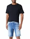 REPLAY Pantaloncini in Jeans Uomo Grover Straight Fit Elasticizzati, Blu (Medium Blue 009), W36