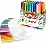 Pennarelli 100 COLORI Fibracolor - confezione 100 pennarelli punta conica in 100 colori diversi, superlavabili