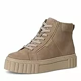 Tamaris Donna Sneaker, Signora Sneaker Alte,Soletta Removibile,Scarpe Sportive,Scarpe da Ginnastica Alta,Taglio Medio,Taupe,37 EU