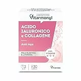 VITARMONYL - OPTIMA BEAUTY ACIDO IALURONICO COLLAGENE - Integratore alimentare anti-age - Per pelle più elastica, compatta e luminosa - Confezione da 30 capsule - 15 giorni - 13,7 g