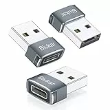 Blukar Adattatore USB C a USB [3 Pezzi],Alta Velocità e Sincronizzazione Dati Adattatore Connettore Caricatore Tipo C Femmina a USB A Maschio Compatibile con iPhone 11/12/13/XR,iPad Air 4/Pro,Galaxy