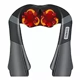 Massaggiatore Cervicale da Collo,Rotazione 3D Shiatsu 3 velocità Elettrico 16 Palline da Massaggio Infrarosso Riscaldamento per Collo, Spalle, Schiena Massaggiatore per Auto, Casa, Ufficio