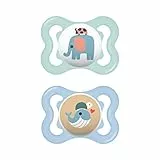 MAM Air Ciuccio in Set da 2, in Silicone Skinsoft con Custodia Porta Succhietto, 2-6 Mesi, Azzurro