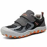 Mishansha Scarpa da Trekking per Bambini Antiscivolo Calzature da Escursionismo Ragazzi Ragazze Scarpette da Montagna Traspiranti, Grigio, 31 EU