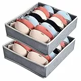 AiQInu Organizer Cassetti per Reggiseni,Set di 2 Organizzatore Cassetti Intimo Pieghevoli con 7 Scomparti,Organizer Armadio Biancheria Intima Divider Tessuto per Riporre Reggiseni,Calze e Cravatte