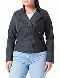 ONLY CARMAKOMA Carnewavana-Biker in Finta Pelle, Colore: Otw Giacca in Similpelle, Nero, 50 Donna