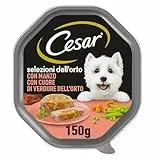 Cesar Selezioni dell'orto Cibo per Cane con Manzo con cuore di verdure dell'orto 150 g - 14 Vaschette