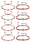 KALVICA 8 Pezzi Braccialetti Malocchio per Donna Braccialetto Rosso Portafortuna Bracciale Occhio Turco Amuleto Contro Il Malocchio Braccialetto Intrecciato Talismano Coppie Bracciale Amicizia Regalo