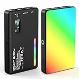 NinkBox Luce Video RGB Led 2500K-9500K Dimmerabile, Faretto Led Luminosità 5%-100% Temperatura di Colore con 20 Modalità, Luce Fotografica LED Portatile per Videocamere DSLR, Fotografia