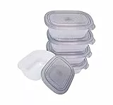 NEEZ Contenitori Ermetici Per Alimenti - (5 Scatole + 5 Coperchi) Mini Trasparente Contenitori Plastica con Coperchio per Cucina, Insalata - Frigo & Microonde Sicuro (Capacità 500ml)