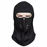 Cappello invernale unisex da equitazione a prova di freddo da antivento,con 2 filtri maschera da sci per moto Copricapo,utilizzabile per:skateboard,ciclismo,pattinaggio,sci,alpinismoecc.(nero)