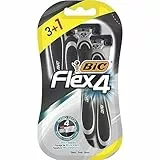 Bic - Set di rasoi monouso Comfort 4 da uomo, lama quadrupla, in confezione blister da 3+1