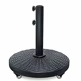 ABCCANOPY Heavy Duty - Base per ombrelloni da patio, con ruote, colore: nero
