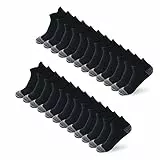 BUDERMMY Calzini Uomo, 12 Paia Calze Sportivi Uomo Donna rinforzati tallone e punta Corti in Cotone Traspirante Sportive Calze Donna (41-46, nero)