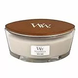 Woodwick Ellipse Candela Profumata Con Stoppino Scoppiettante, Fumo Legnoso, Fino A 50 Ore, Bianco, Large