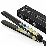 Piastra per capelli, professionale con rivestimento in nano-titanio, piastra 2 in 1 con temperatura regolabile 80℃-230℃, nero opaco