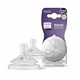 Philips Avent Tettarella per biberon Natural Response - 2 tettarelle per biberon a flusso 5, per bambini da 6 mesi in su, senza BPA (modello SCY965/02)