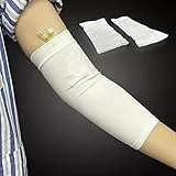 WXFEXIA PICC Line - Manicotto protettivo traspirante per gomiti in ghisa per circonferenza del braccio 22,9-35,6 cm, bianco, 2 pezzi