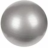 BAKAJI Fitness Ball Grigia, Palla di Stabilità per Pilates, Yoga, Palestra in Casa, Gymball 45 cm Resistente, Sfera Antiscivolo per Esercizio, Anti-Scoppio per Addominali, Riabilitazione, Equilibrio