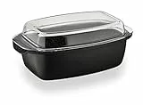 Barazzoni Gli Speciali Casseruola Ovale con Coperchio, Alluminio pressofuso, Antracite, 40 x 22 cm