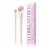 Jessup pennelli make up, pennello fondotinta e pennello correttore, set di pennelli per trucco rosa da 2 pezzi, pennelli trucco viso per crema liquida sintetica premium T497