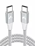 Cavo USB C USB C 2 Metri,60W Cavo Type-c to Type-c 3A PD Ricarica Rapida USBC Caricatore Tipo C a USB-C Cavetto Nylon Cavi con Macbook Air/Pro, iPad Pro, Samsung Galaxy S22 S21 Note, Huawei, Switch