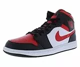 Nike, Scarpe da basket da uomo, Bianco/Nero-Rosso, 45 EU