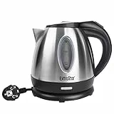 EXTRASTAR Bollitore Elettrico 1,2L 1630W Acciaio Inossidabile,Spegnimento automatico, Base di rotazione a 360°, Protezione Boil-dry, BPA Assente, Design esclusivo bollitore. (Acciaio Inox, 1.2L）