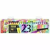 Evidenziatore - STABILO BOSS ORIGINAL Desk-Set 50 Years Edition - 23 Colori assortiti 9 Neon + 14 Pastel