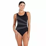 Zoggs Sandon Scoopback Costume da Bagno con Coppe in Schiuma e Controllo Pancia, Nero, 0 Donna
