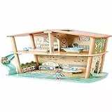 Hape Green Planet Explorers - Casa nella giungla delle tigri - Casa a 2 piani in legno con accessori e personaggi per gioco di ruolo bambini dai 3 anni in su