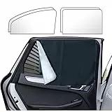 FANNAS 4 Pezzi Tendine Parasole Auto,Argento Nero Tende Parasole Auto Magnetiche Tende Oscuranti Vetri Auto Oscuranti Finestrini Auto Tendine Bambini,Raffreddamento Interno Tende Auto