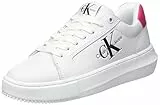 Calvin Klein Jeans Sneakers Suola Grossa Donna Chunky Cupsole Laceup Scarpe, Bianco (White/Raspberry Sorbet), 37 EU