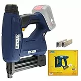 Rapid BTX606 18V P4A Graffatrice Alimentata a Batteria con Luce a LED, Compatibile con Graffette a Corona Stretta e Chiodini, Adatta a Lavorare su Legno, Batteria Non Inclusa (5001505)