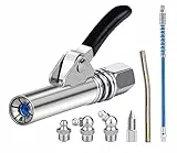 ETELIAR Pistola Ingrassatore Manuale, G Coupler per spremigrasso con Tubo pressa per Grasso e bocchino, Giunto per lubrificazione conica, spremiagrumi per Tutti i Tipi di pressa per Grasso
