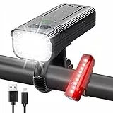 Victoper Luci Bici, Luce Bici Anteriore Posteriore, 2023 Aggiornamento 8000 lumen Luci Bicicletta LED 8 LED 5+5 modalità IPX 5 Ricaricabile Tramite USB Adatto per maggior parte delle Biciclette